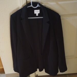 NINE WEST - SIZE: "M" - BUTTONLESS BASIC BLACK BLAZER JACKET FOR WOMEN